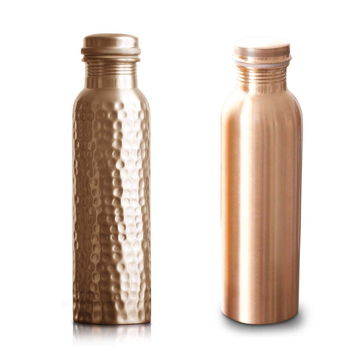 FOLK CRAFT Pure Copper Water Bottle 32 Oz - Handmade Hammered Copper Bottle For Travel, Gym, Yoga & Office
