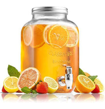 Load image into Gallery viewer, 1 Gallon Premium Mason Jar Glass Drink Dispenser with Stainless Steel Spigot-The H2O Water Bottles-1 Gallon-The H2O™ Water Bottles - Buy Now Order For Sale Best Price Online Shop Purchase Review Amazon Walmart Best Buy Free Shipping