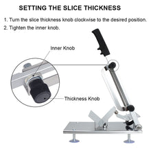 Load image into Gallery viewer, Professional Deli Slicing Tool for Frozen Meat Pastry Cheese Vegetable Potato Carrot Slicer Machine 304 Stainless Steel Manual Meat Bacon Pork Cutter Slicer | Meat &amp; Vegetable Slicing Machine for Deli Restaurants | Commercial &amp; Home | Beef Mutton Roll Cutting Slicers for Hot Pot Lover | Mozzarella Cheese Slicer
