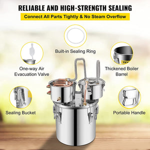 100% STAINLESS STEEL PRO ALCOHOL DISTILLER KIT | 3 POTS