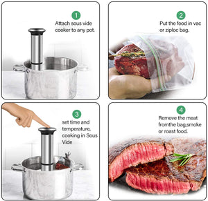 1000W Pro Sous Vide Cooker Machine + Automatic Vacuum Sealer Machine + Sous Vide Cooking Container + 15 Sealer Bags | Professional Chef Series Stainless Steel Sous Vide Immersion Circulator Heater for Sale Best Price Reviews Order Online Free Shipping Walmart Costco Amazon Best Buy Ebay Target Anova