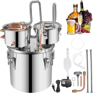 100% STAINLESS STEEL PRO ALCOHOL DISTILLER KIT | 3 POTS