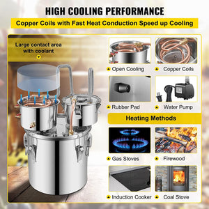 100% STAINLESS STEEL PRO ALCOHOL DISTILLER KIT | 3 POTS