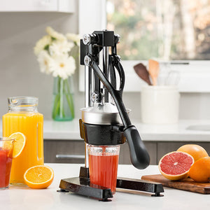 Buy the best heavy duty, commercial, hand held press, manual orange pomegranate citrus squeezer. Professional restaurant, industrial kitchen, bar, street shop. Hand operated traditional orange juicer for sale buy order online 304 stainless steel price reviews cast iron