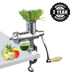 Heavy Duty Stainless Steel Manual Hand Crank Herb, Vegetable & Wheatgrass Juicer | Commercial & Home-The H2O Water Bottles-The H2O™ Water Bottles - Buy Now Order For Sale Best Price Online Shop Purchase Review Amazon Walmart Best Buy Free Shipping