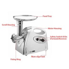 Load image into Gallery viewer, 2800W High Power Electric Meat Grinder Meat Mincer Sausage Grinder, High Quality Stainless Steel Cutting Blade, 3 Stainless Steel Grinding Plates, 3 Sausage Stuffer | Best Heavy Duty Professional Home Kitchen Household Use | Light Commercial Ground Beef Maker | Buy Order Online