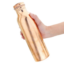 Load image into Gallery viewer, Handmade Pure Copper Thermos Travel Water Bottle | Ayurveda Copper Vessel | Hammered &amp; Smooth 34 oz-The H2O™ Water Bottles-The H2O™ Water Bottles - Buy Now Order For Sale Best Price Online Shop Purchase Review Amazon Walmart Best Buy Free Shipping