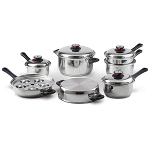 Heavy Duty Waterless Cookware Set, Steel Construction with Heat & Cold Resistant Handles, 17-Pieces-The H2O™ Water Bottles-The H2O™ Water Bottles - Buy Now Order For Sale Best Price Online Shop Purchase Review Amazon Walmart Best Buy Free Shipping