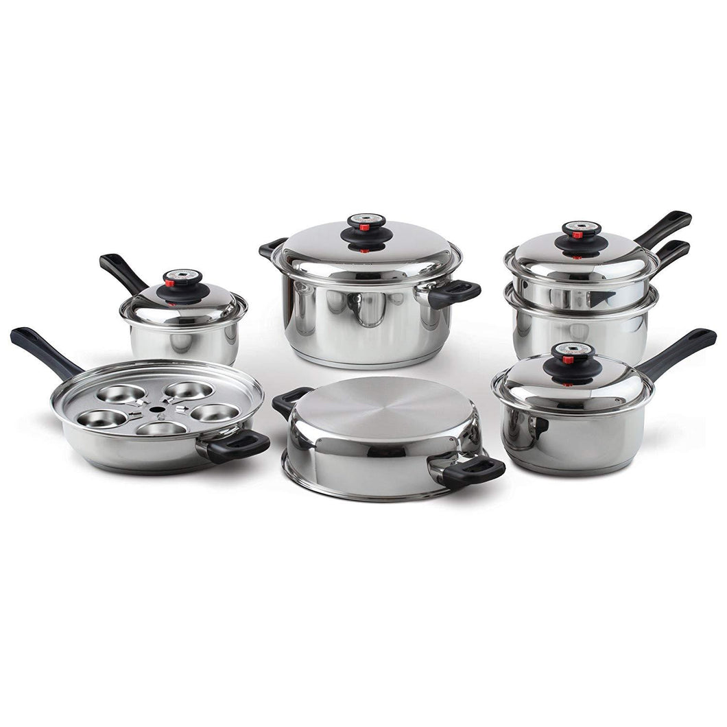 Heavy Duty Waterless Cookware Set, Steel Construction with Heat & Cold Resistant Handles, 17-Pieces-The H2O™ Water Bottles-The H2O™ Water Bottles - Buy Now Order For Sale Best Price Online Shop Purchase Review Amazon Walmart Best Buy Free Shipping