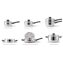 Load image into Gallery viewer, Heavy Duty Waterless Cookware Set, Steel Construction with Heat &amp; Cold Resistant Handles, 17-Pieces-The H2O™ Water Bottles-The H2O™ Water Bottles - Buy Now Order For Sale Best Price Online Shop Purchase Review Amazon Walmart Best Buy Free Shipping