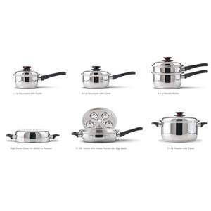 Heavy Duty Waterless Cookware Set, Steel Construction with Heat & Cold Resistant Handles, 17-Pieces-The H2O™ Water Bottles-The H2O™ Water Bottles - Buy Now Order For Sale Best Price Online Shop Purchase Review Amazon Walmart Best Buy Free Shipping