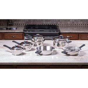 Heavy Duty Waterless Cookware Set, Steel Construction with Heat & Cold Resistant Handles, 17-Pieces-The H2O™ Water Bottles-The H2O™ Water Bottles - Buy Now Order For Sale Best Price Online Shop Purchase Review Amazon Walmart Best Buy Free Shipping
