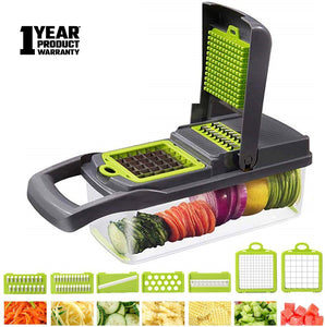 2020 New High Quality German Blades Multi Function Vegetable Cutter & Mandoline Slicer Adjustable 301 Stainless Steel Blades Onion Fruits Fries Tomato Cucumber Cheese Potato Fry Carrot Veggie Machine | Best Quality Mandoline Shredder| Vegetable Chopper Grater Salad Potato Chip Maker | Thin Thick Coarse Wave Strips Cut Buy Online