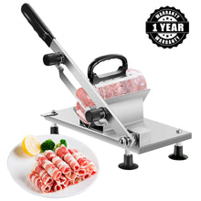 Load image into Gallery viewer, Professional Deli Slicing Tool for Frozen Meat Pastry Cheese Vegetable Potato Carrot Slicer Machine 304 Stainless Steel Manual Meat Bacon Pork Cutter Slicer | Meat &amp; Vegetable Slicing Machine for Deli Restaurants | Commercial &amp; Home | Beef Mutton Roll Cutting Slicers for Hot Pot Lover | Mozzarella Cheese Slicer