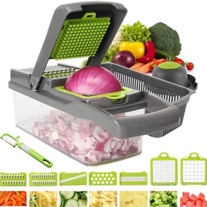 2019 New High Quality German Blades Multi Function Vegetable Cutter & Mandoline Slicer Adjustable 301 Stainless Steel Blades Onion Fruits Fries Tomato Cucumber Cheese Potato Fry Carrot Veggie Machine | Best Quality Mandoline Shredder| Vegetable Chopper Grater Salad Potato Chip Maker | Thin Thick Coarse Wave Strips Cut Buy Online