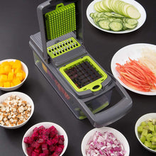 Load image into Gallery viewer, 2019 New High Quality German Blades Multi Function Vegetable Cutter &amp; Mandoline Slicer Adjustable 301 Stainless Steel Blades Onion Fruits Fries Tomato Cucumber Cheese Potato Fry Carrot Veggie Machine | Best Quality Mandoline Shredder| Vegetable Chopper Grater Salad Potato Chip Maker | Thin Thick Coarse Wave Strips Cut Buy Online
