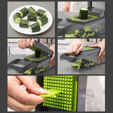 Load image into Gallery viewer, 2019 New High Quality German Blades Multi Function Vegetable Cutter &amp; Mandoline Slicer Adjustable 301 Stainless Steel Blades Onion Fruits Fries Tomato Cucumber Cheese Potato Fry Carrot Veggie Machine | Best Quality Mandoline Shredder| Vegetable Chopper Grater Salad Potato Chip Maker | Thin Thick Coarse Wave Strips Cut Buy Online