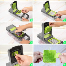 Load image into Gallery viewer, 2019 New High Quality German Blades Multi Function Vegetable Cutter &amp; Mandoline Slicer Adjustable 301 Stainless Steel Blades Onion Fruits Fries Tomato Cucumber Cheese Potato Fry Carrot Veggie Machine | Best Quality Mandoline Shredder| Vegetable Chopper Grater Salad Potato Chip Maker | Thin Thick Coarse Wave Strips Cut Buy Online