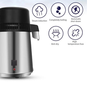 Premium Stainless Steel Home Water Filter & Distiller & Purifier Machine 4L with Glass Container-The H2O™ Water Bottles-The H2O™ Water Bottles - Buy Now Order For Sale Best Price Online Shop Purchase Review Amazon Walmart Best Buy Free Shipping
