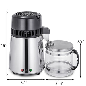 Premium Stainless Steel Home Water Filter & Distiller & Purifier Machine 4L with Glass Container-The H2O™ Water Bottles-The H2O™ Water Bottles - Buy Now Order For Sale Best Price Online Shop Purchase Review Amazon Walmart Best Buy Free Shipping