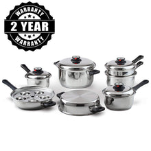 Load image into Gallery viewer, Heavy Duty Waterless Cookware Set, Steel Construction with Heat &amp; Cold Resistant Handles, 17-Pieces-The H2O™ Water Bottles-The H2O™ Water Bottles - Buy Now Order For Sale Best Price Online Shop Purchase Review Amazon Walmart Best Buy Free Shipping