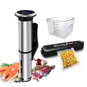 1000W Pro Sous Vide Cooker Machine + Automatic Vacuum Sealer Machine + Sous Vide Cooking Container + 15 Sealer Bags | Professional Chef Series Stainless Steel Sous Vide Immersion Circulator Heater for Sale Best Price Reviews Order Online Free Shipping Walmart Costco Amazon Best Buy Ebay Target Anova