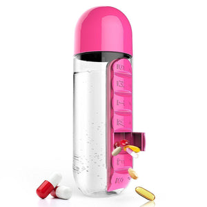 The H2O™ BPA Free Water Bottle With Daily Pill Organizer Box 20 oz-The H2O Water Bottles-Pink-The H2O™ Water Bottles - Buy Now Order For Sale Best Price Online Shop Purchase Review Amazon Walmart Best Buy Free Shipping