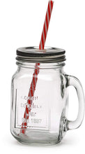 Load image into Gallery viewer, The H2O™ Country Series Glass Mason Jar Mug with Metal Lids and Straws, Set of 4, 15 oz-The H2O Water Bottles-The H2O™ Water Bottles - Buy Now Order For Sale Best Price Online Shop Purchase Review Amazon Walmart Best Buy Free Shipping